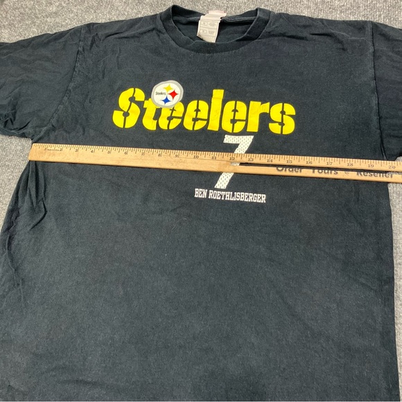 Vintage NFL Ben Roethlisberger Steelers T-Shirt Men’s Size Large Black Y2K - Picture 8 of 9